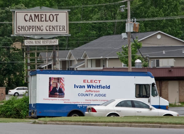 van at campaign headquarters